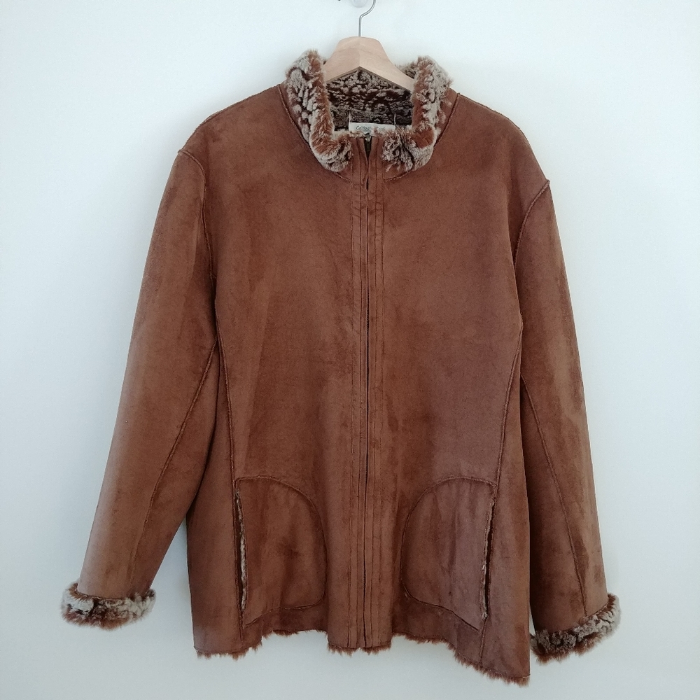 Coldwater Creek brown fall/winter zipper 2X jacket